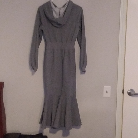 Heavy Grey Hoodie Dress - Picture 1 of 4